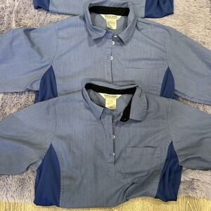 2x Waffle House Employee Uniform Polo Shirt Womens Ladies Large L  Blue